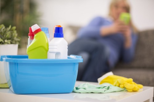 Professional cleaning of a residential lobby in SE19