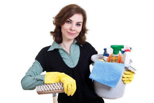 Local cleaning team working in a flat in SE19